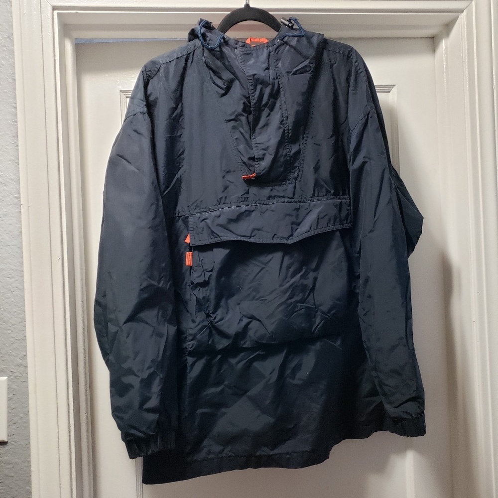 Structure Sport Long Windbreaker Navy and Orange Size S
